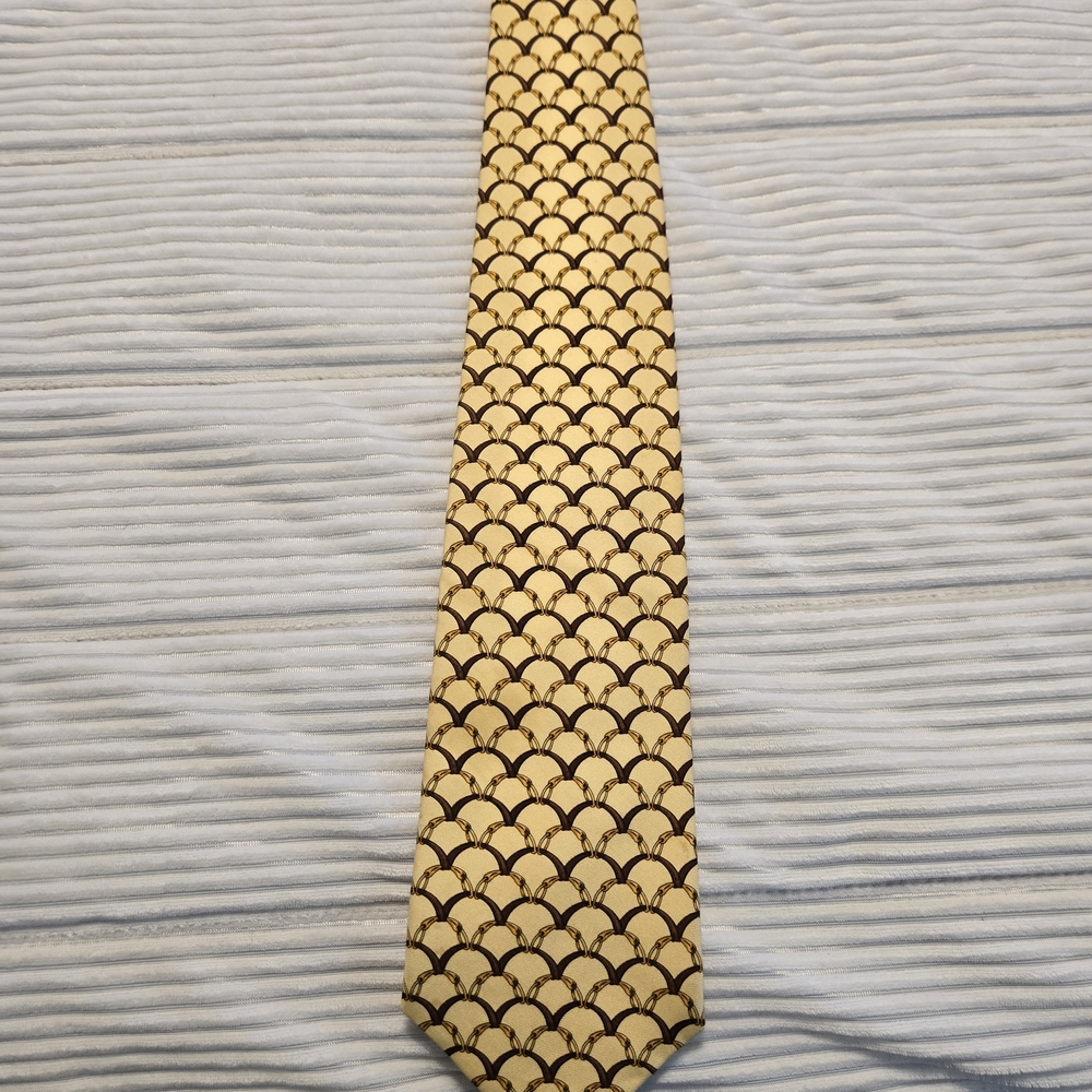Brooks Brothers Gold and Brown Patterned Tie